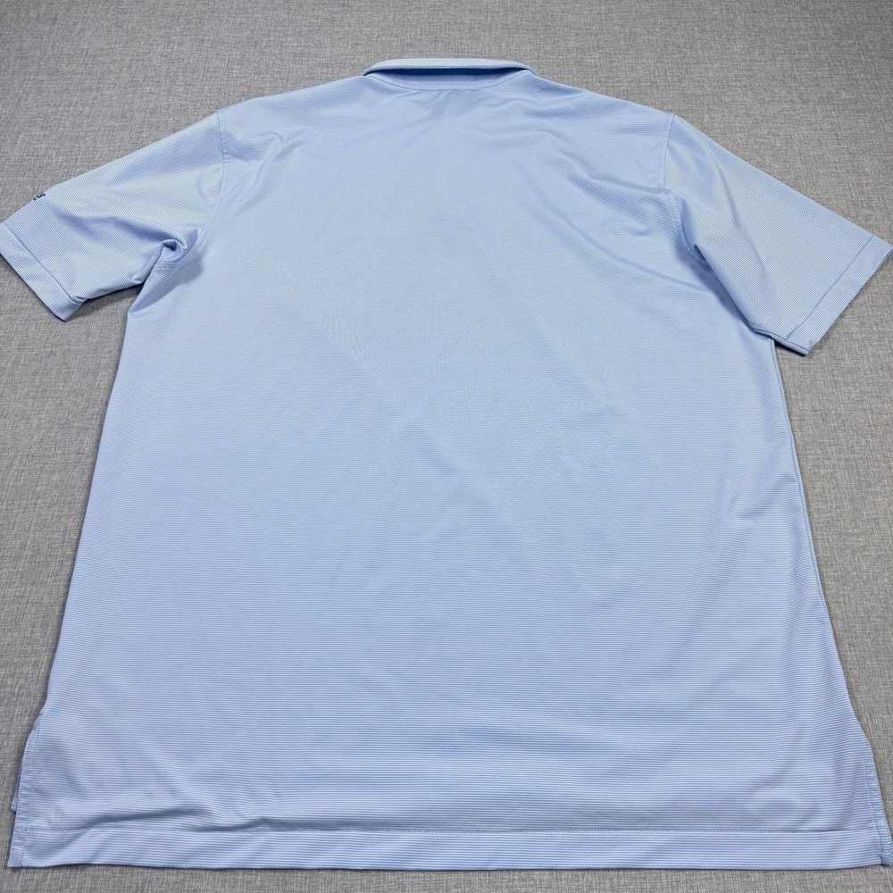 Peter Millar Polo Shirt Mens XL Blue Striped Short Sleeve‎ Summer Comfort - Picture 9 of 9